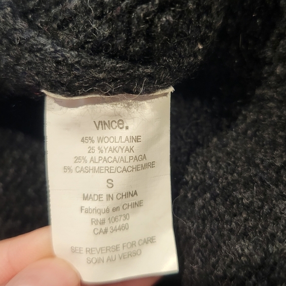 Vince size s wool/cashmere blend grey open front cardigan small flaw - Picture 7 of 8